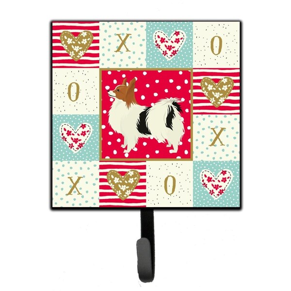 Carolines Treasures 4.25 x 1 x 7 in. Papillon Love Leash or Key Holder CK5943SH4 - main
